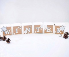 Winterliche Würfeldekoration